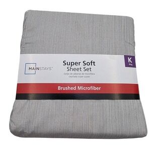 Mainstays Super Soft Brushed Microfiber King Sheet Set Grey MS8801321522 bb3